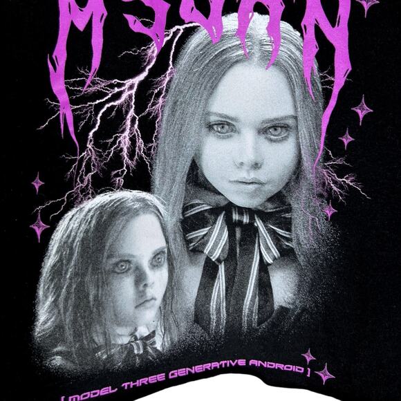 NWT Megan M3gan Horror Metal Purple Font Cropped Tank - Medium - Picture 2 of 4